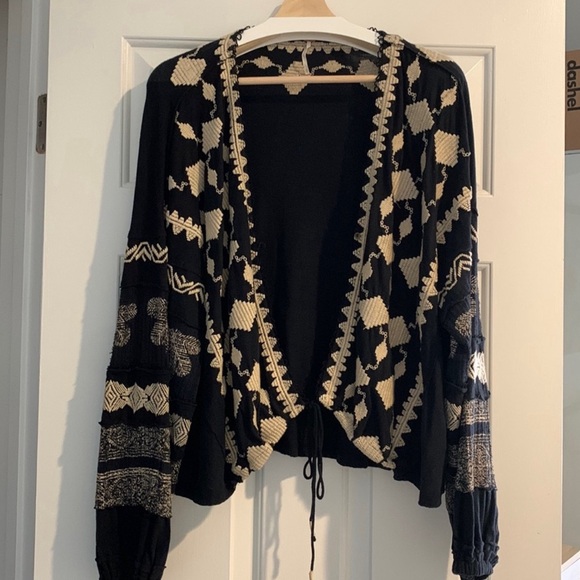 Free People Sweaters - We the free Aztec embroidered cardigan xs